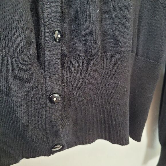Pina Rossi Black Cardigan Sweater Preppy Twee Uniform School Dark Academia M - Picture 9 of 12